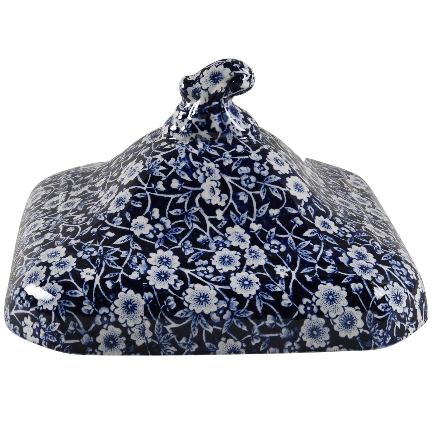 Calico Blue (Crownford Stamp) Lid for Square Vegetable by Staffordshire-1