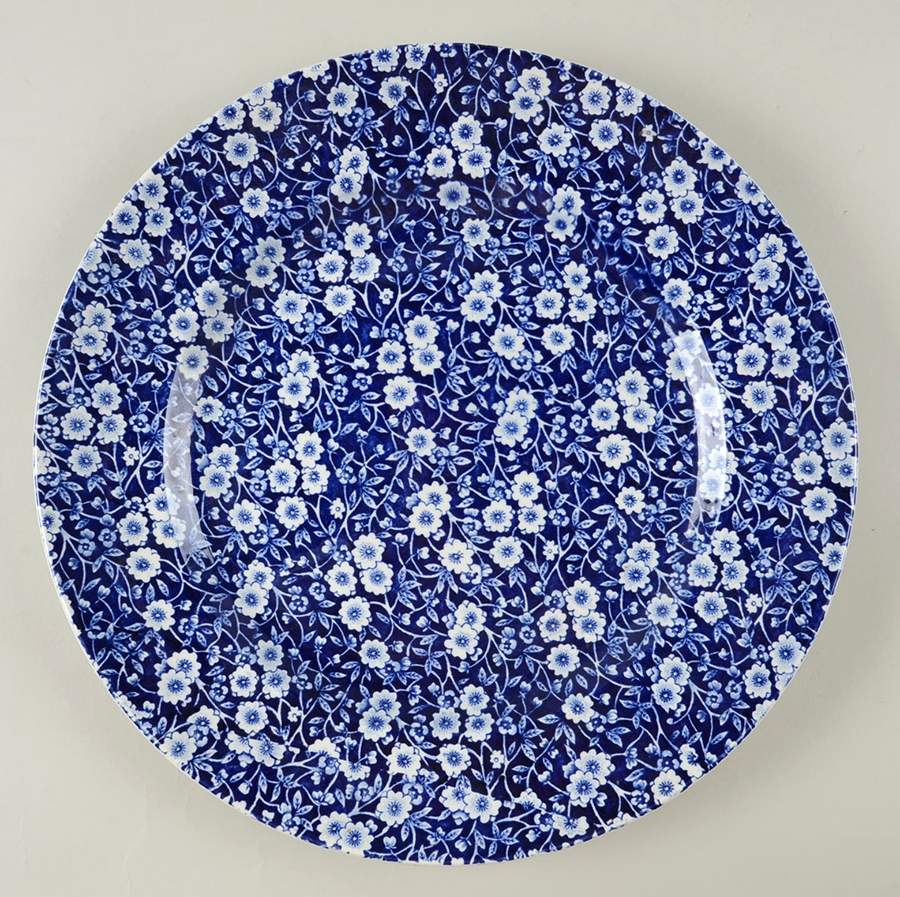 Calico Blue (Crownford Stamp) 13" Chop Plate (Round Platter) by Staffordshire-1
