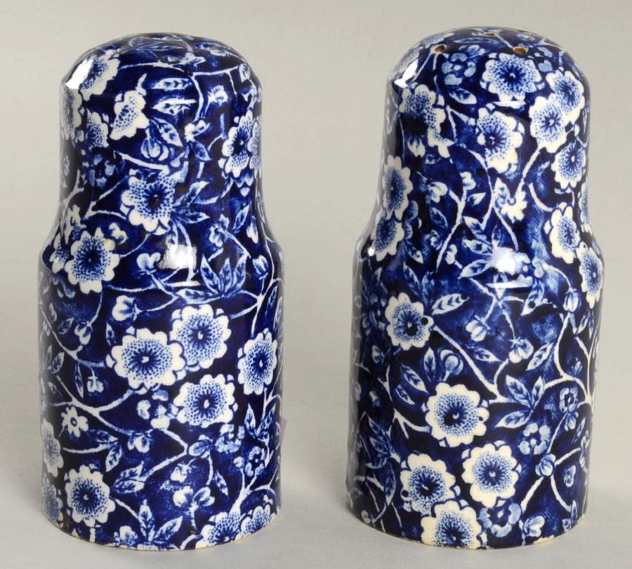 Calico Blue (Crownford Stamp) Salt & Pepper Set by Staffordshire-1