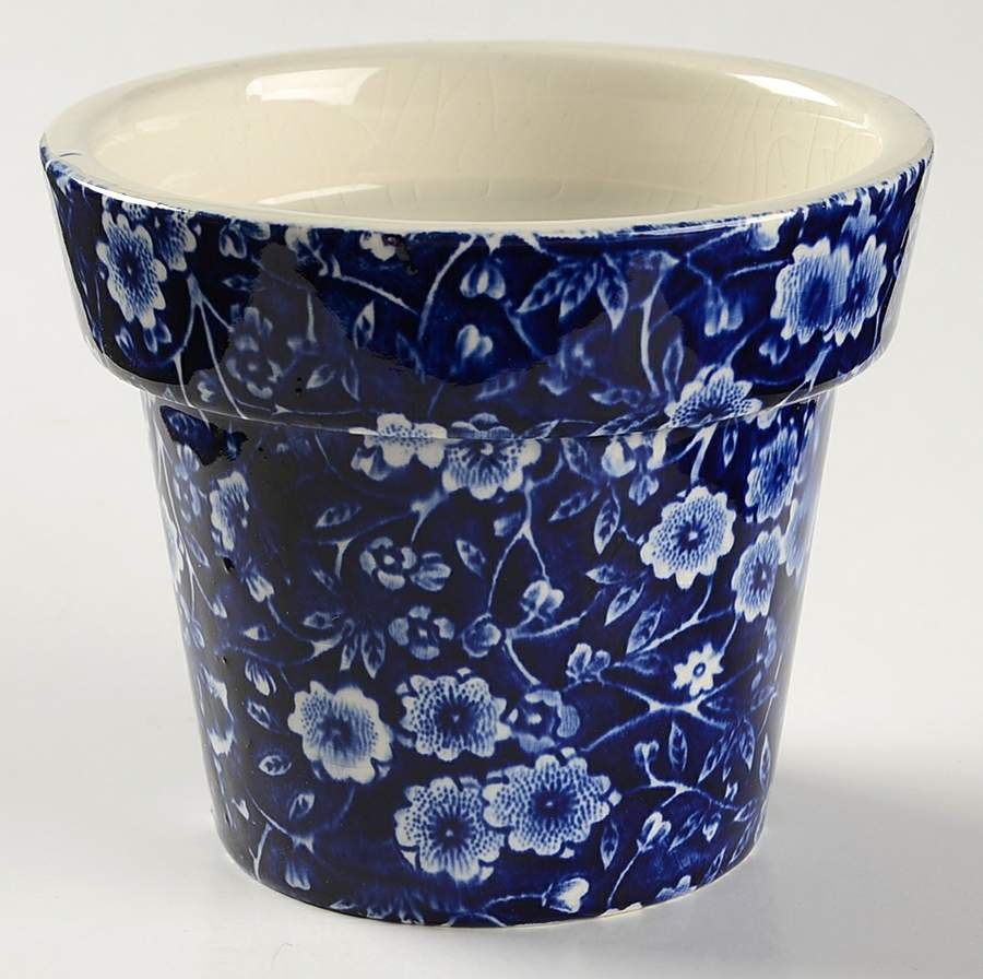 Calico Blue (Crownford Stamp) 3" Flower Pot by Staffordshire-1