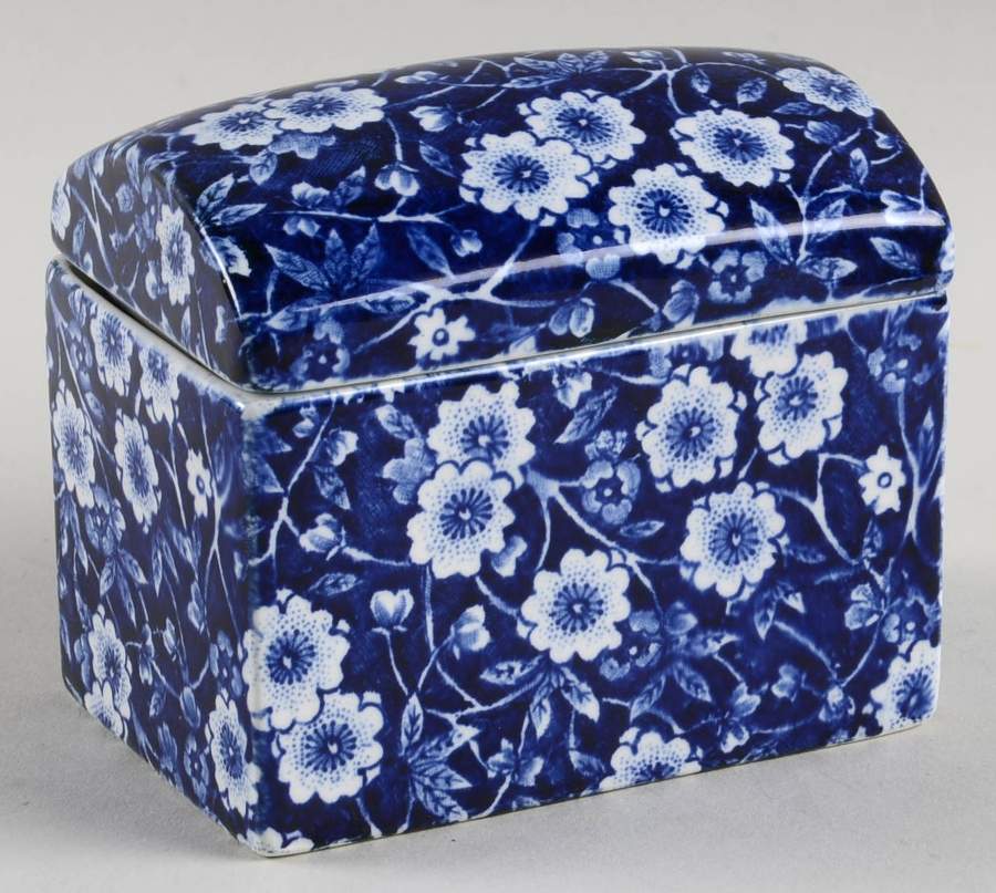 Calico Blue (Crownford Stamp) 3" Rectangular Box & Lid by Staffordshire-1