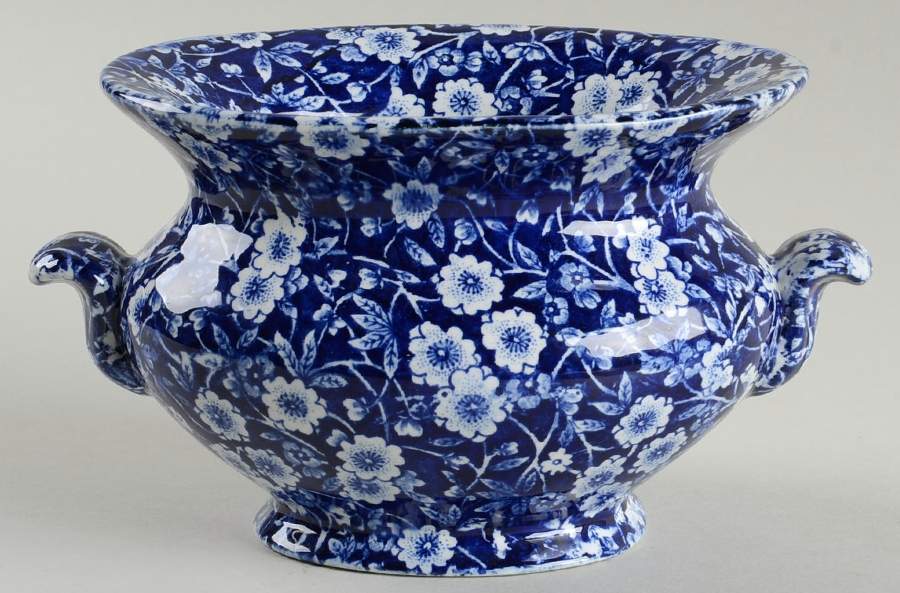 Calico Blue (Crownford Stamp) Sauce Boat No Lid by Staffordshire-1