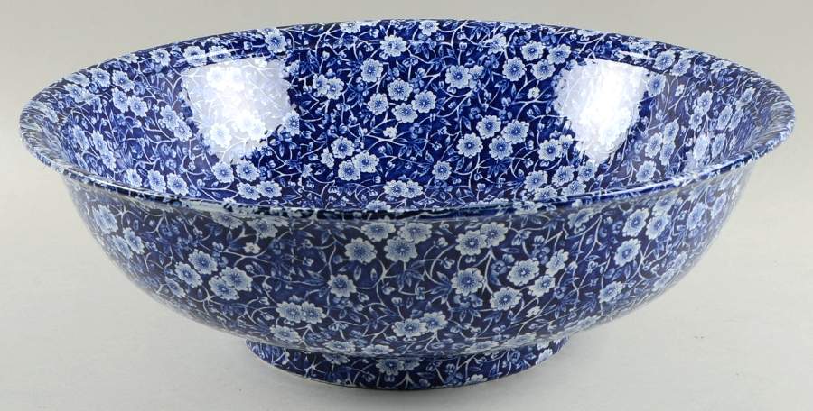 Calico Blue (Crownford Stamp) 128 Oz Pitcher and Bowl, Bowl Only by Staffordshire-1