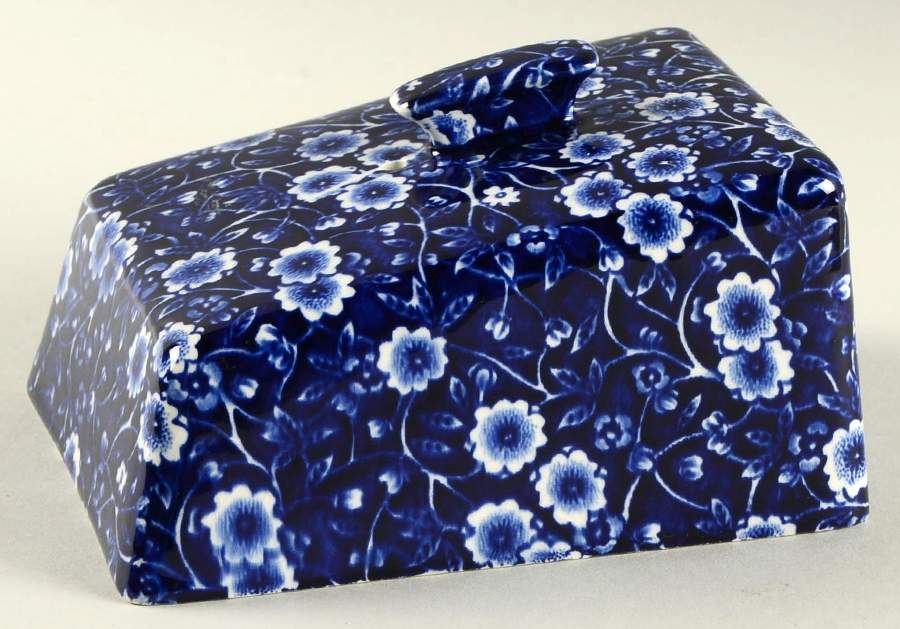 Calico Blue (Crownford Stamp) Cheese Dish Lid, Lid Only (Wedge) by Staffordshire-1
