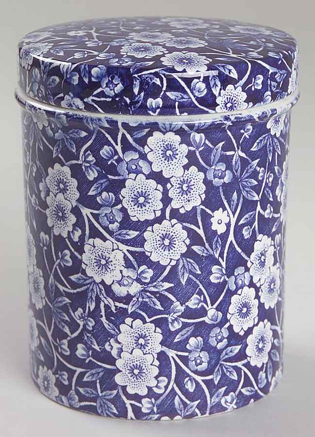 Calico Blue (Crownford Stamp) 4" Storage Jar & Lid by Staffordshire-1