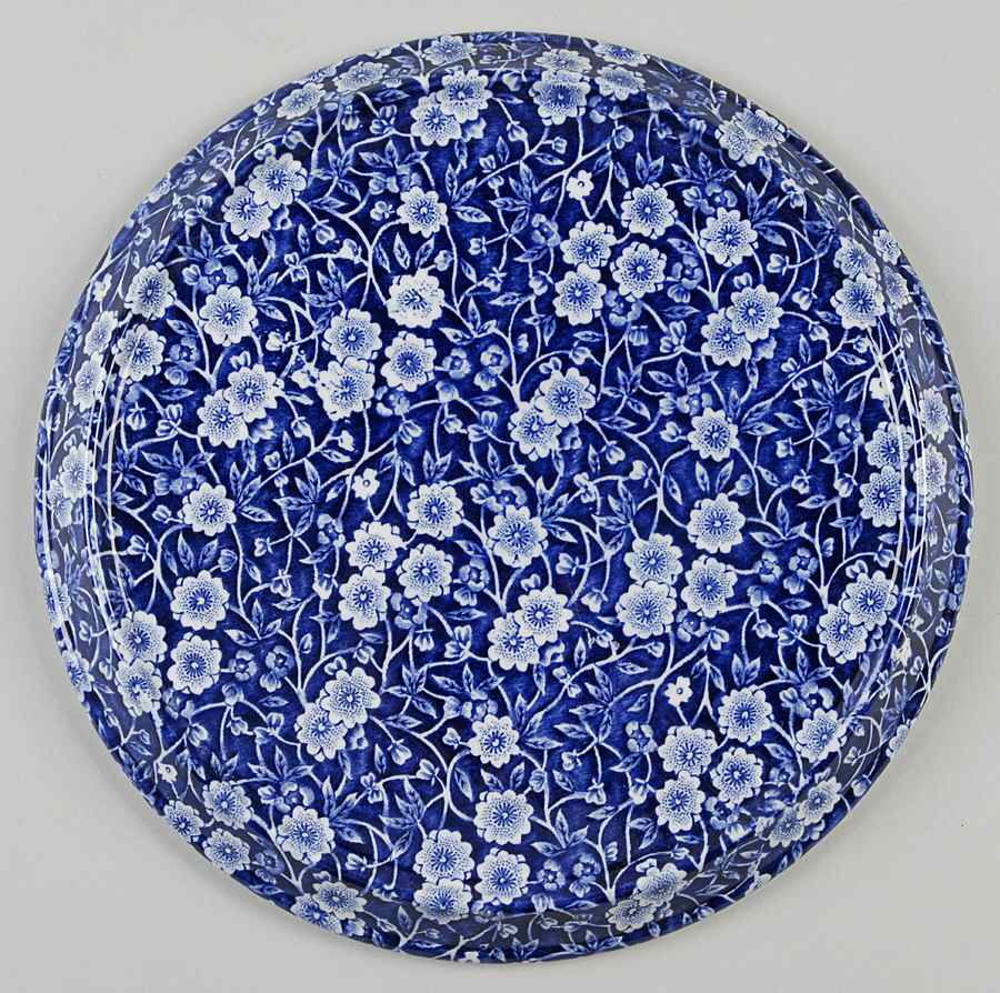 Calico Blue (Crownford Stamp) Round Cheese Dish No Lid by Staffordshire-1