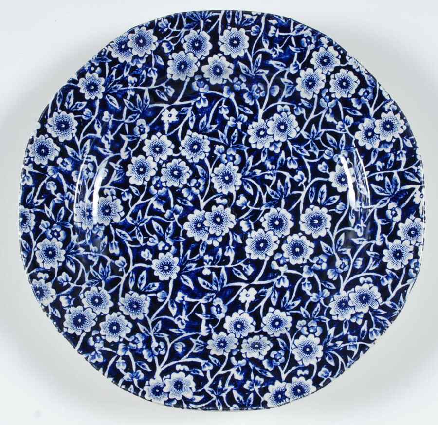 Calico Blue (Crownford Stamp) Salad Plate by Staffordshire-1
