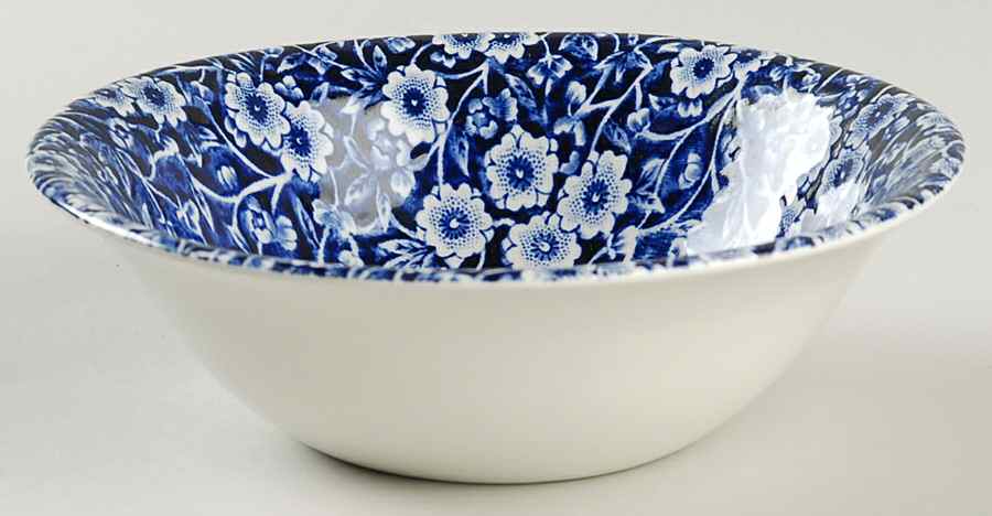 Calico Blue (Crownford Stamp) Soup/Cereal Bowl by Staffordshire-1