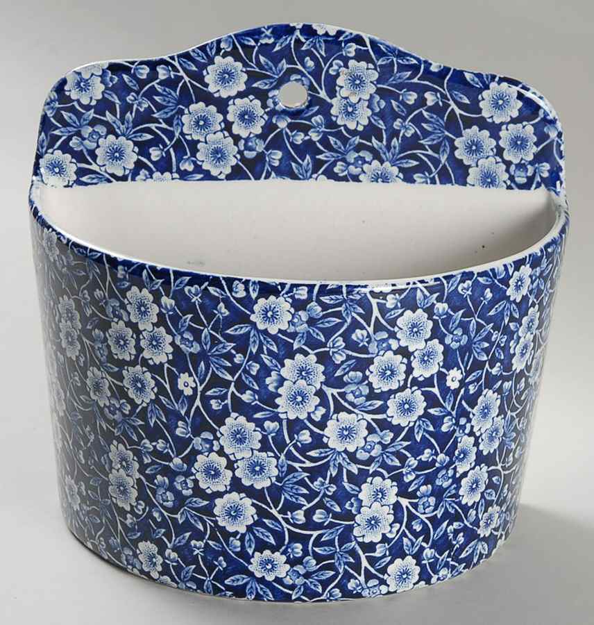 Calico Blue (Crownford Stamp) Wall Pocket Vase by Staffordshire-1