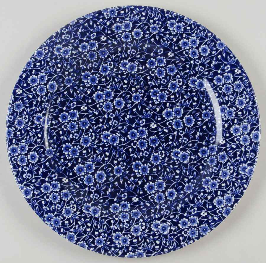 Calico Blue (Crownford Stamp) 12" Chop Plate (Round Platter) by Staffordshire-1