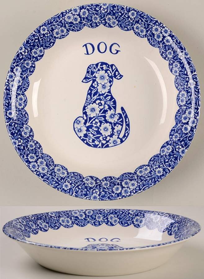 Calico Blue (Crownford Stamp) Coupe Soup Bowl by Staffordshire-1