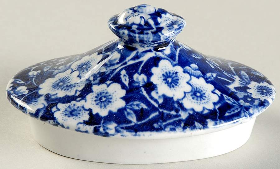 Calico Blue (Crownford Stamp) Lid for Sugar Bowl by Staffordshire-1