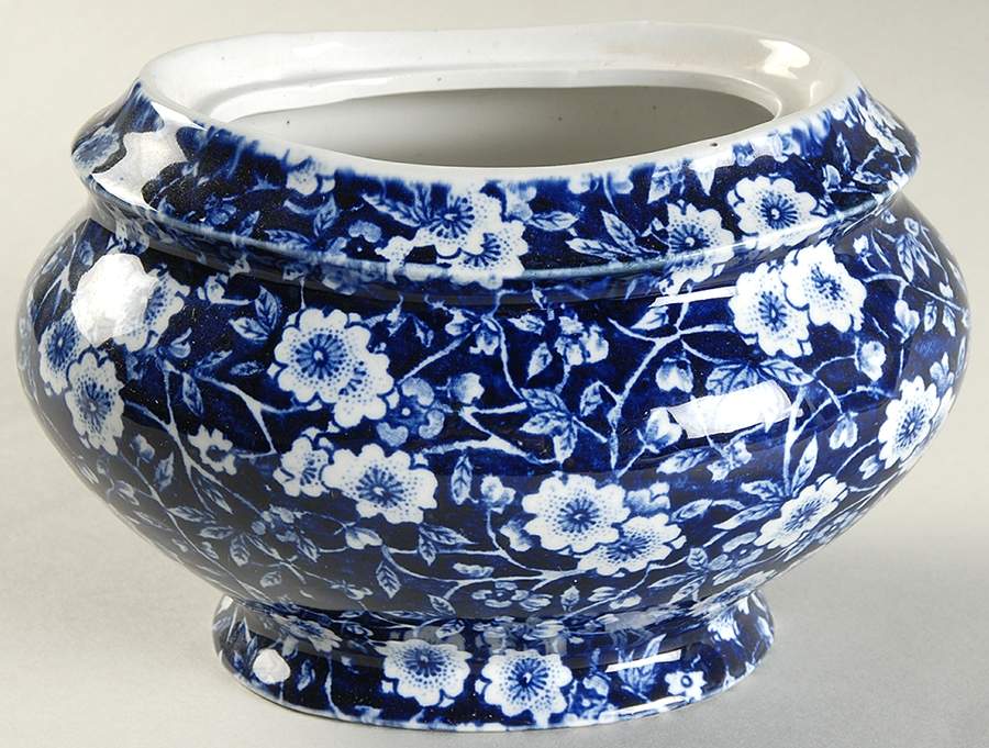 Calico Blue (Crownford Stamp) Sugar Bowl No Lid by Staffordshire-1