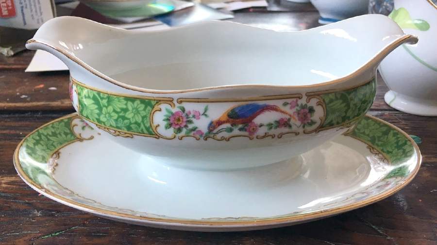 SCH187 Gravy Boat with Attached Underplate by Schumann - Bavaria-1