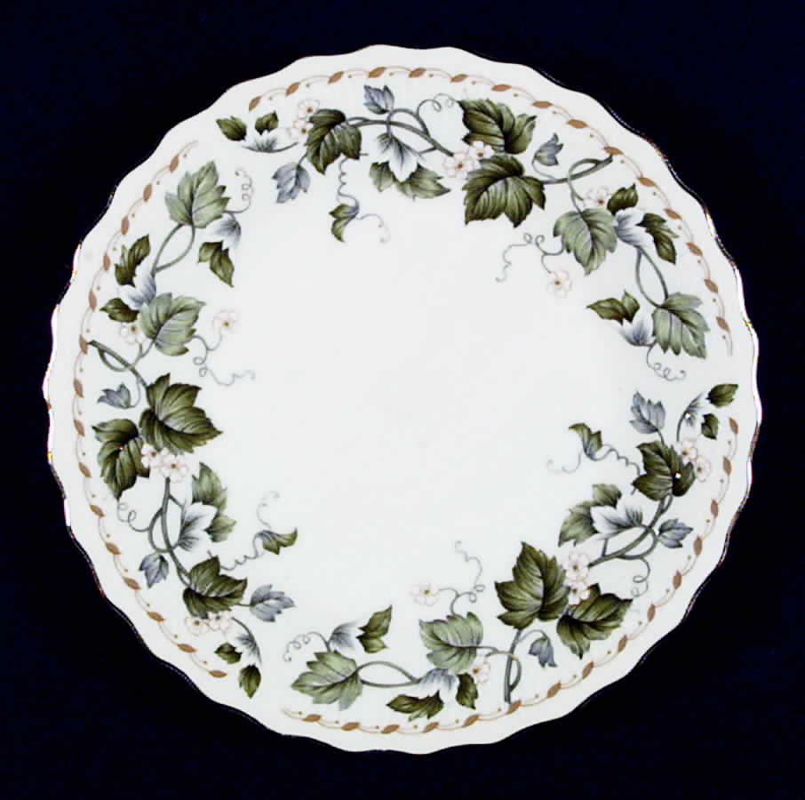 Green Leaf & Blossoms Dessert/Pie Plate by Sadek-1