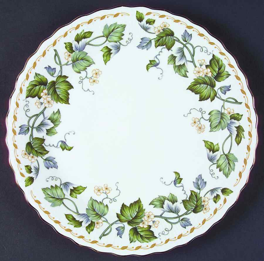 Green Leaf & Blossoms Dinner Plate by Sadek-1