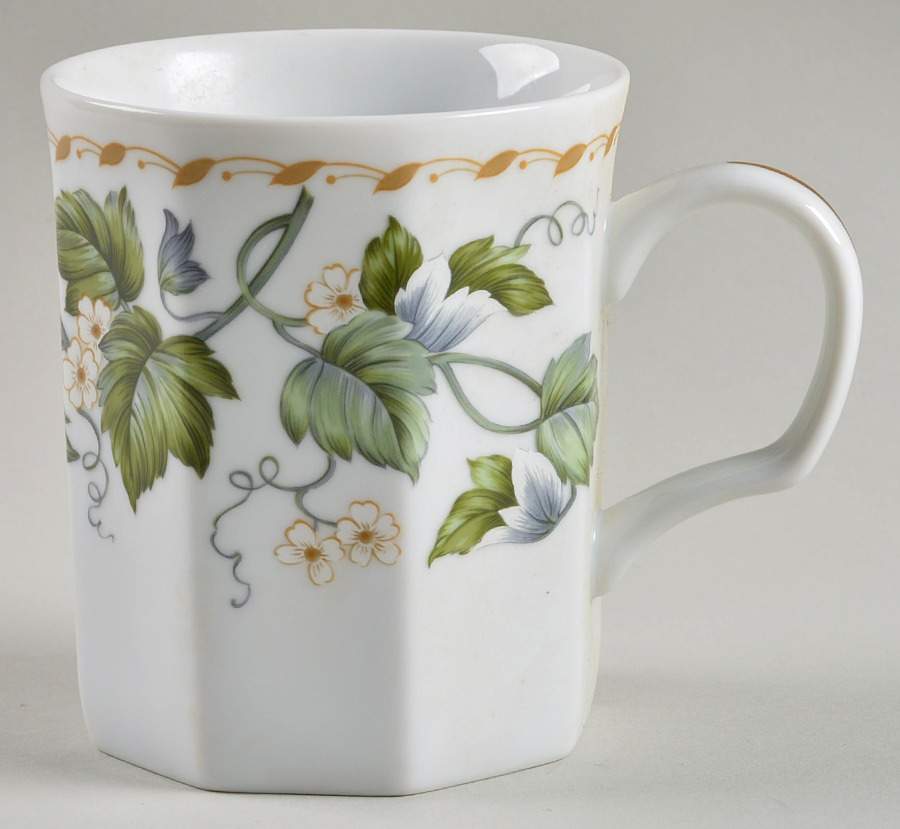 Green Leaf & Blossoms Mug by Sadek-1