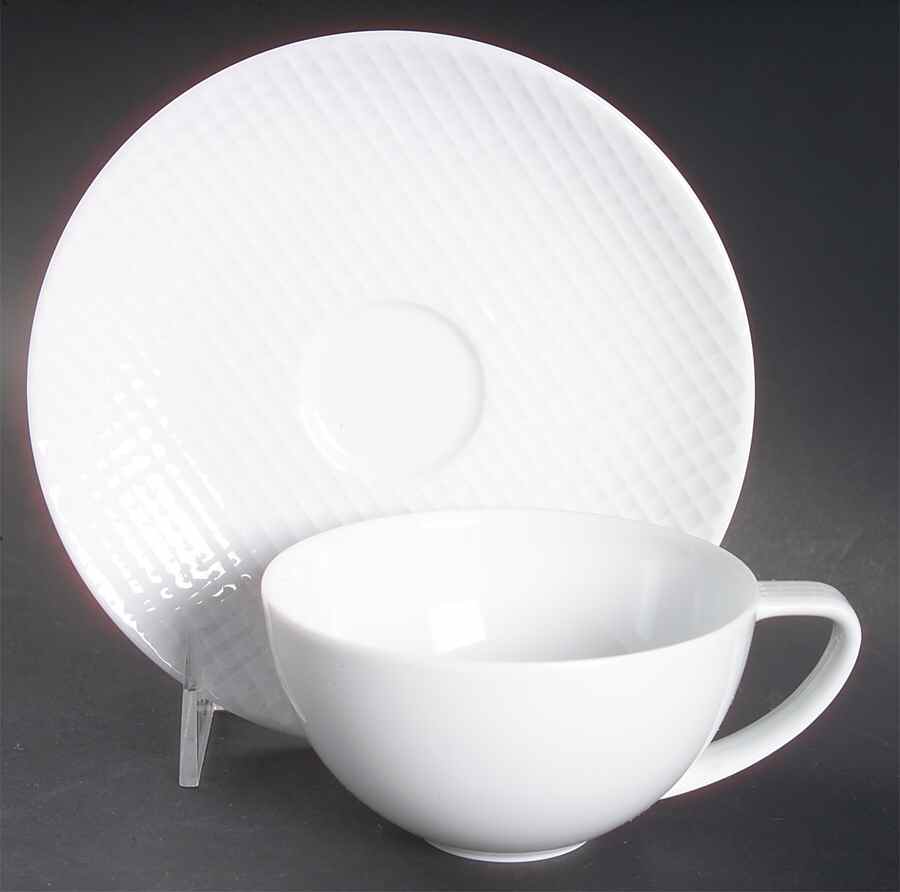 Grid Flat Cup & Saucer Set by Swid Powell-1