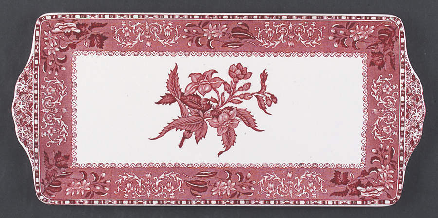 Pink Camilla (Scallop, New Stamp, Microwavable) Large Sandwich Tray by Spode-1