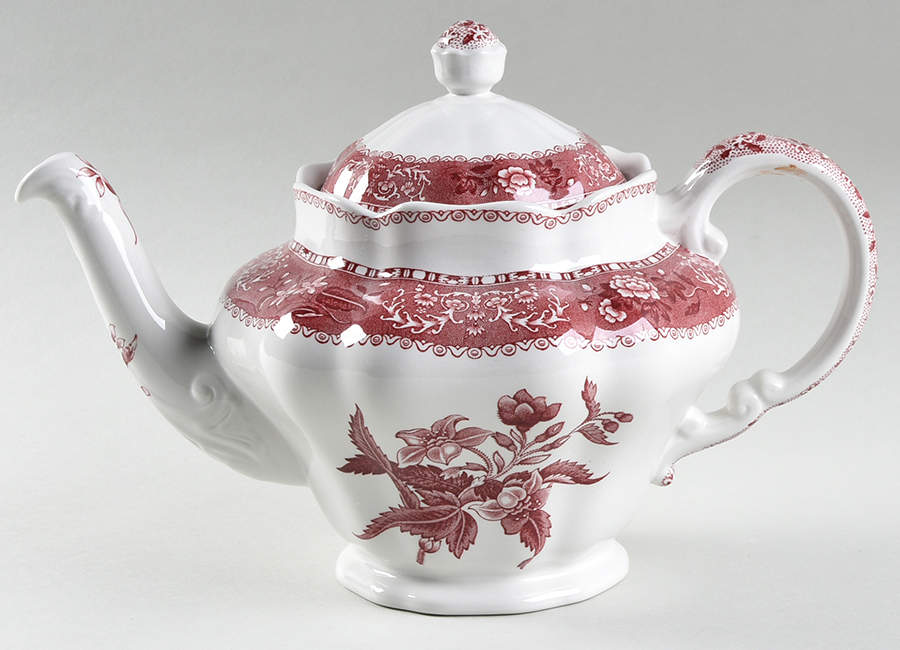Pink Camilla (Scallop, New Stamp, Microwavable) Teapot & Lid by Spode-1