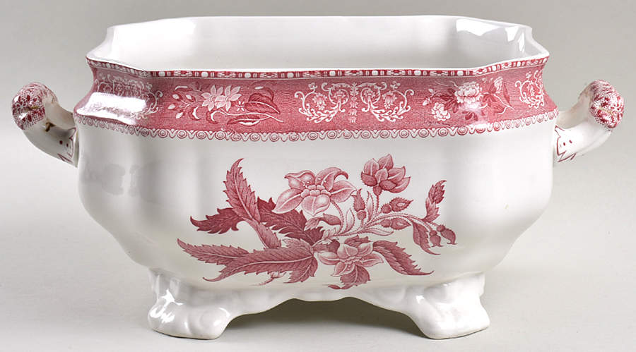 Pink Camilla (Scallop, New Stamp, Microwavable) Rectangular Tureen No Lid by Spode-1