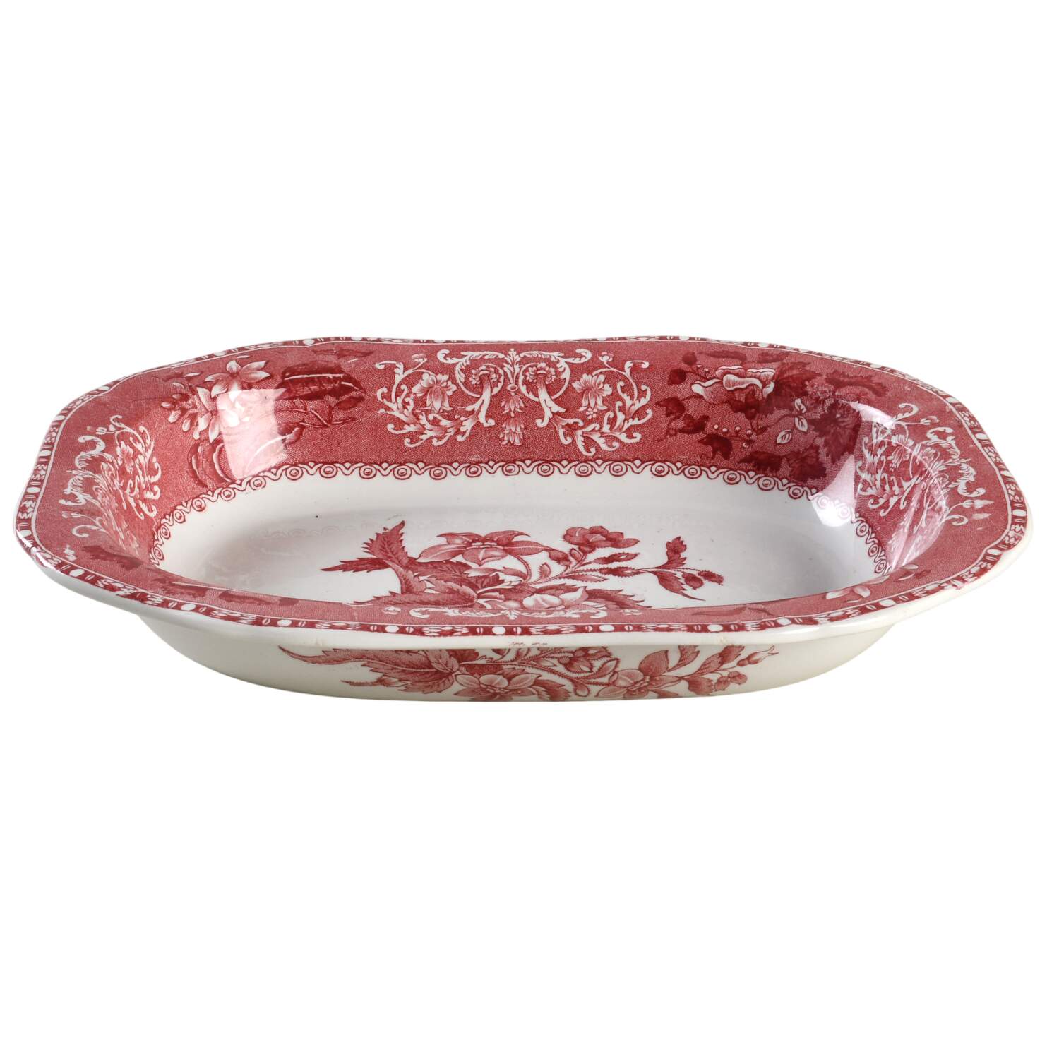 Pink Camilla (Scallop, New Stamp, Microwavable) 9" Oval Vegetable Bowl by Spode-1