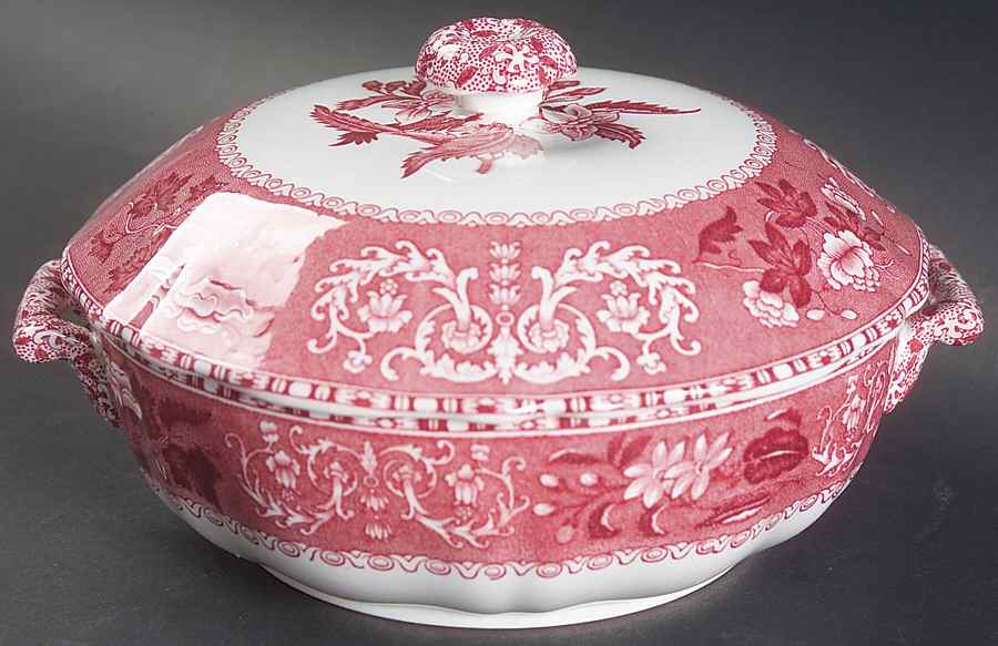 Pink Camilla (Scallop, New Stamp, Microwavable) Mini Round Covered Vegetable by Spode-1