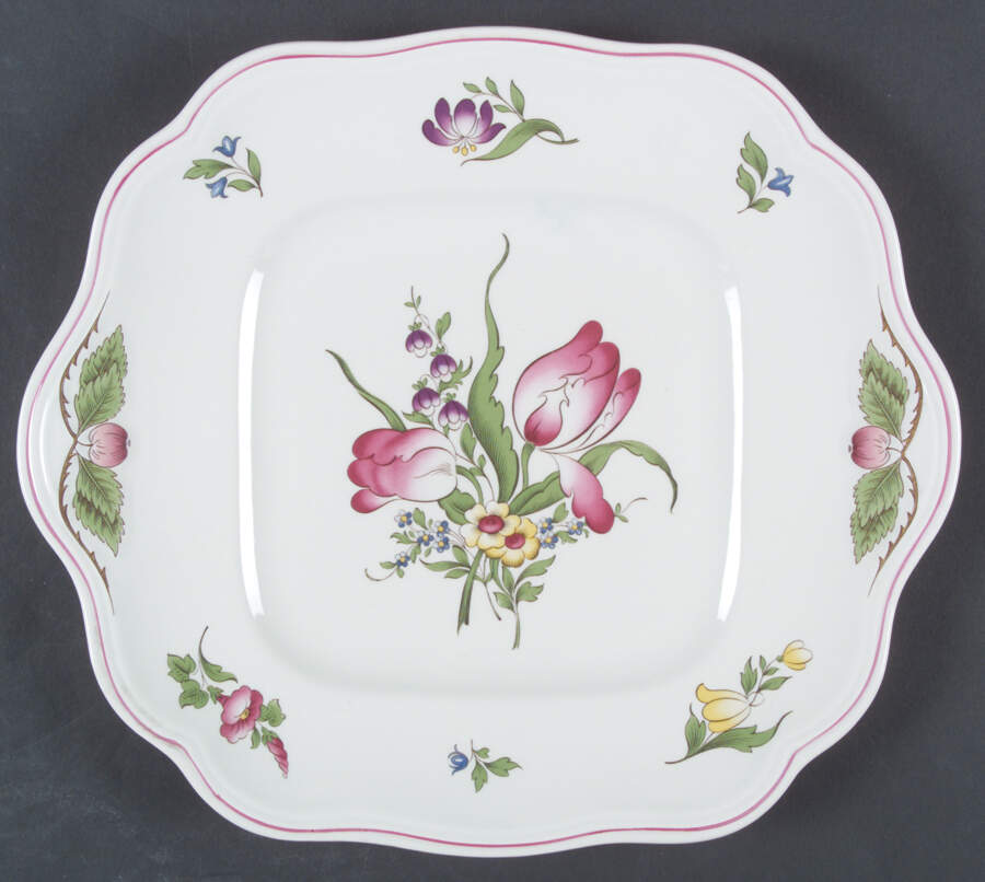 Marlborough Sprays Square Handled Cake Plate by Spode-1