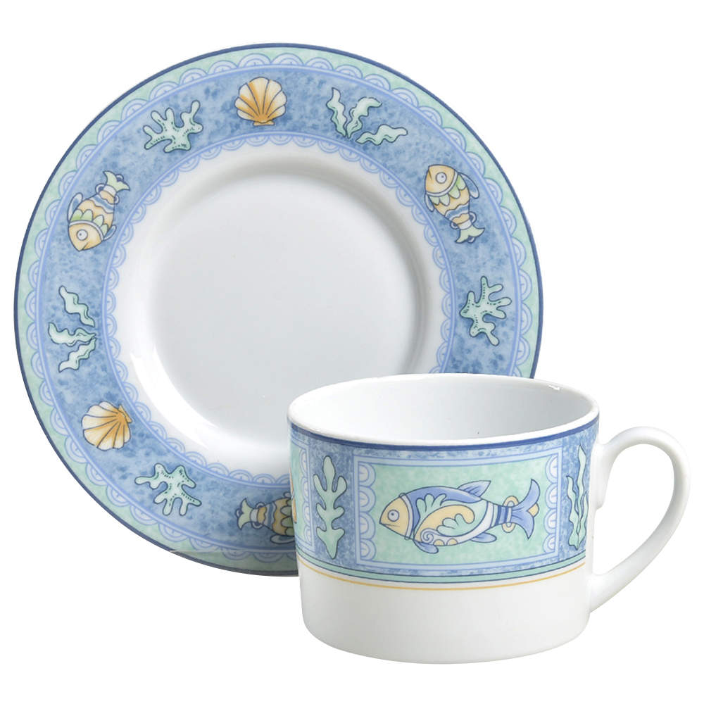 Mystic Bay Flat Cup & Saucer Set by Studio Nova-1