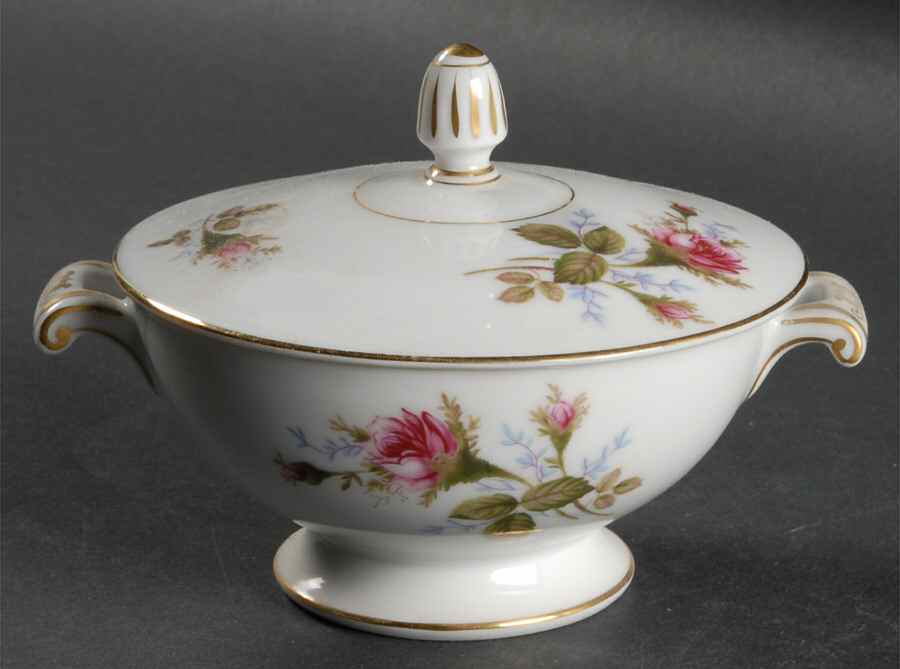 Moss Rose (Rim Shape) Sugar Bowl & Lid by Sango-1