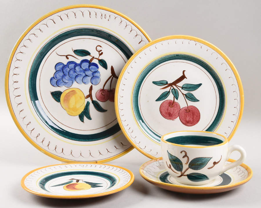 Fruit (Yellow Trim) 5 Piece Place Setting by Stangl-1
