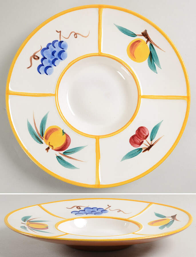 Fruit (Yellow Trim) 1 Piece Chip & Dip by Stangl-1