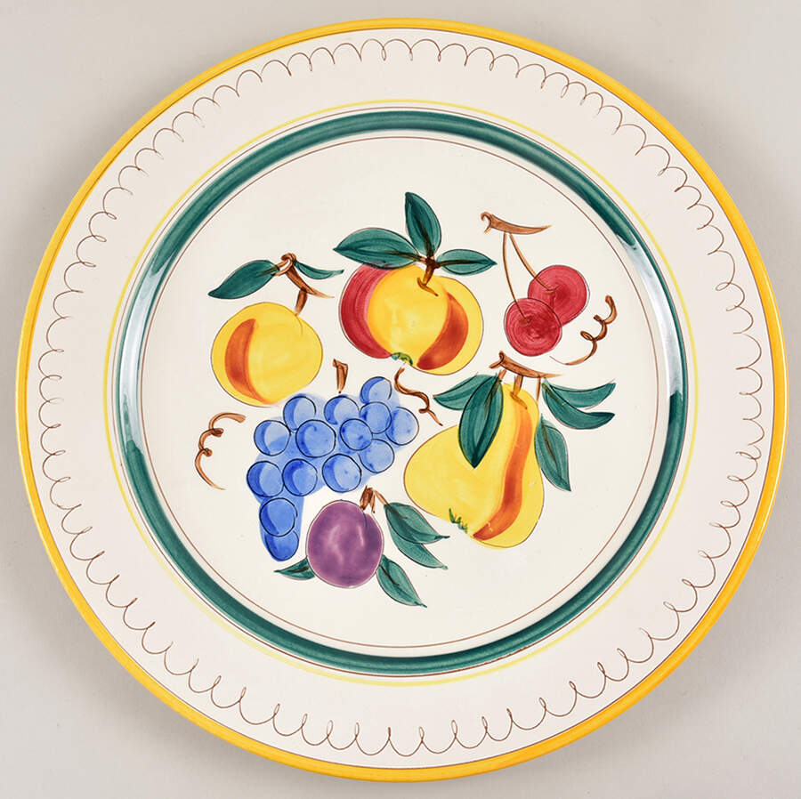 Fruit (Yellow Trim) 14" Chop Plate (Round Platter) by Stangl-1