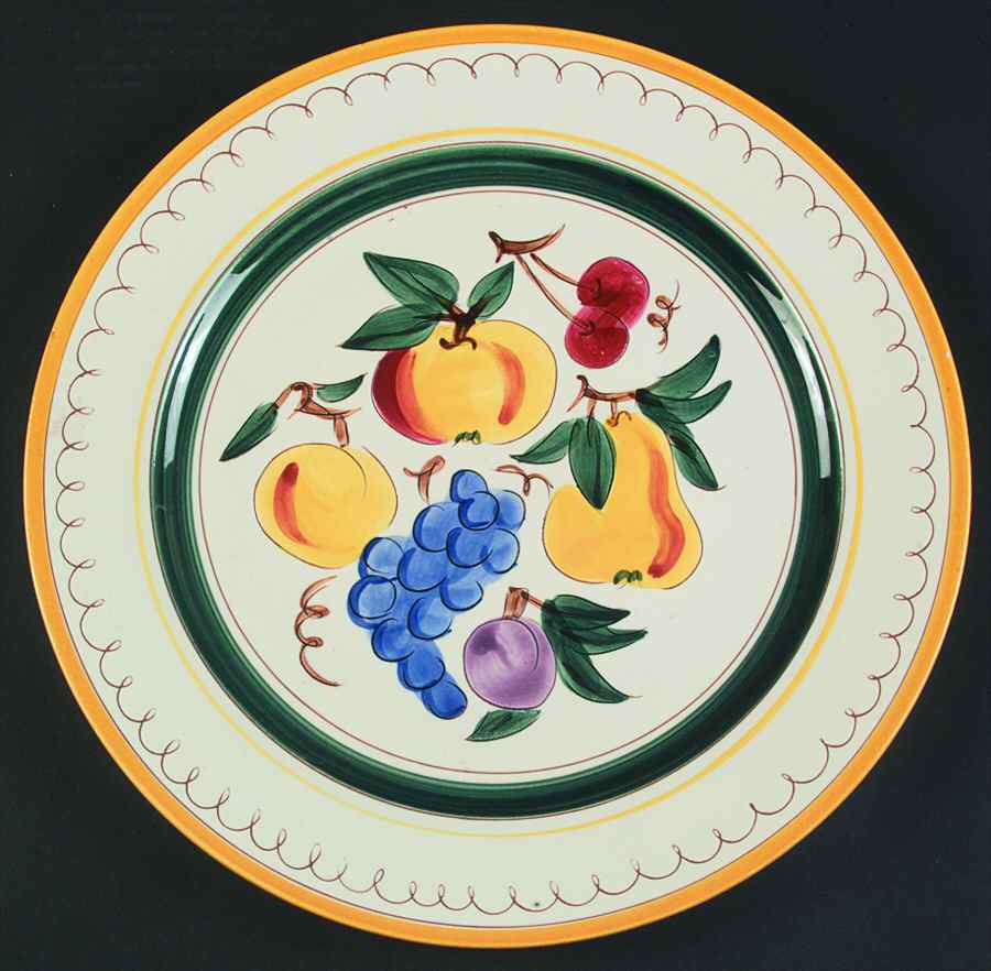 Fruit (Yellow Trim) 14" Chop Plate (Round Platter) by Stangl-1