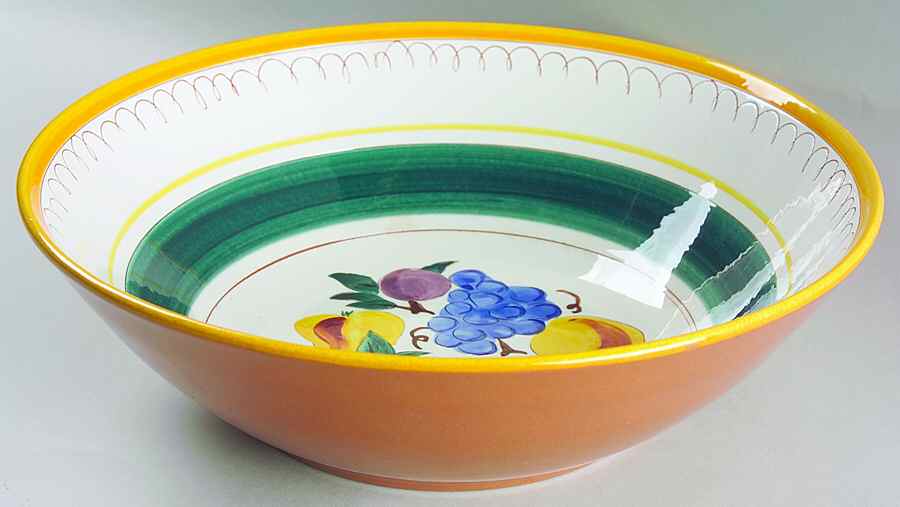 Fruit (Yellow Trim) 11" Large Salad Serving Bowl by Stangl-1