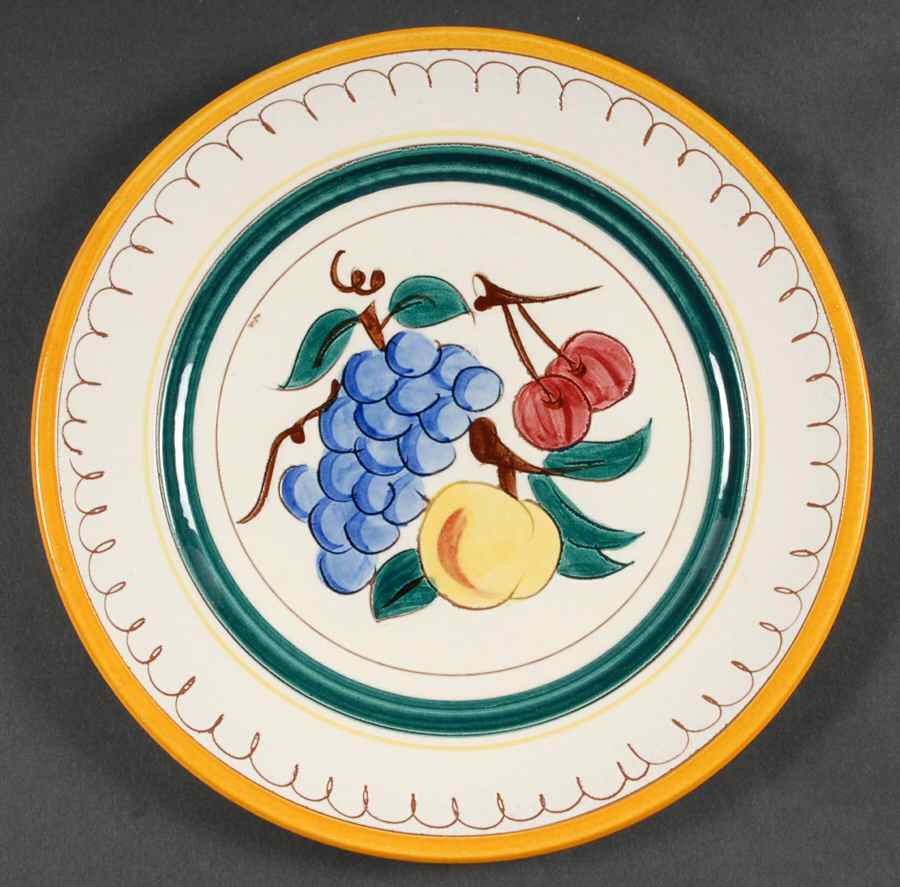 Fruit (Yellow Trim) Dinner Plate by Stangl-1