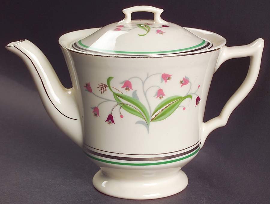 Coralbel (Winchester Shape, Platinum Trim) Teapot & Lid by Syracuse-1