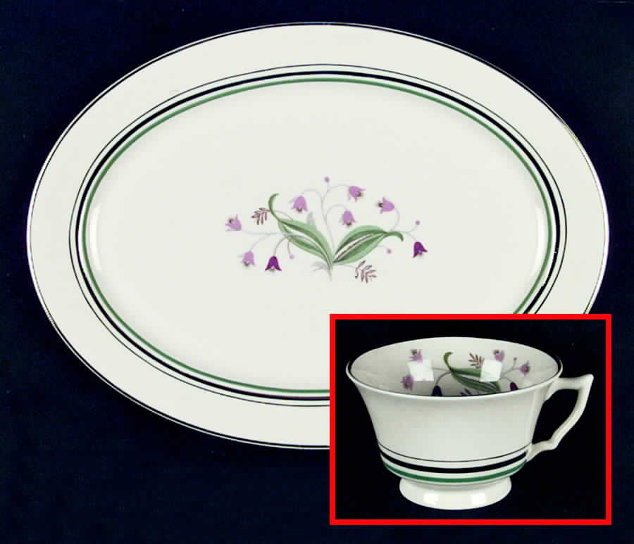 Coralbel (Winchester Shape, Platinum Trim) 12" Oval Serving Platter by Syracuse-1