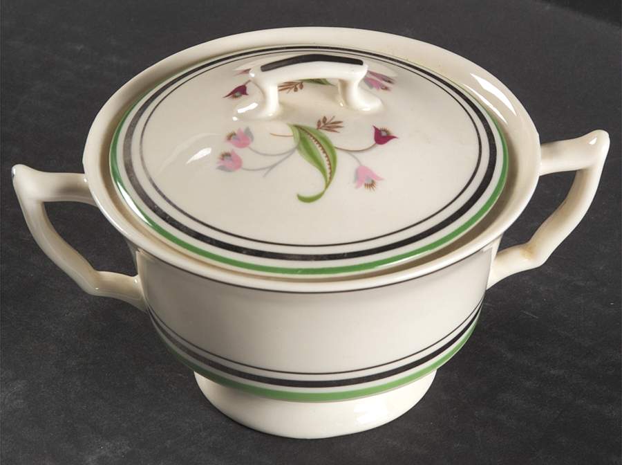 Coralbel (Winchester Shape, Platinum Trim) Sugar Bowl & Lid by Syracuse-1