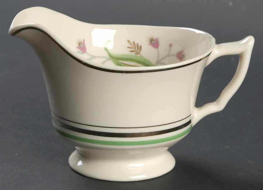 Coralbel (Winchester Shape, Platinum Trim) Creamer by Syracuse-1