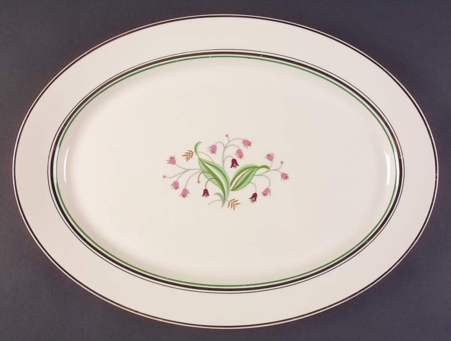 Coralbel (Winchester Shape, Platinum Trim) 16" Oval Serving Platter by Syracuse-1