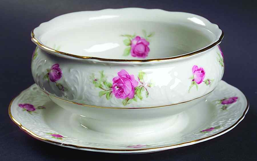 SCH193 Gravy Boat with Attached Underplate by Schumann - Bavaria-1