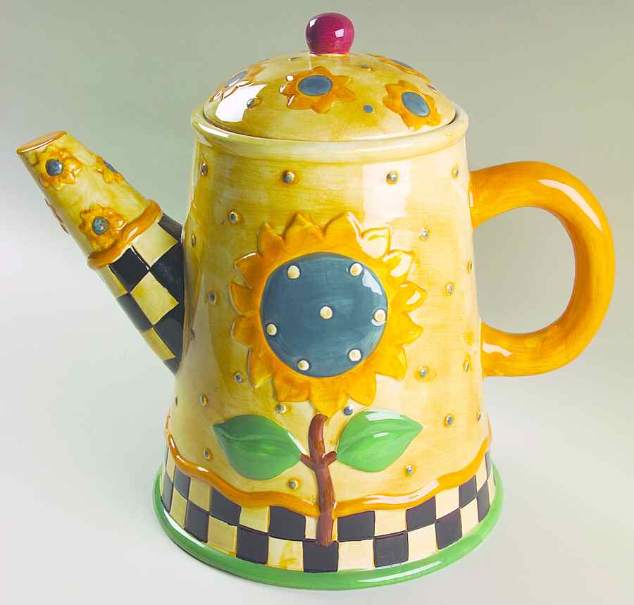 Tea Pots Figural Cookie Jar & Lid by Sakura-1