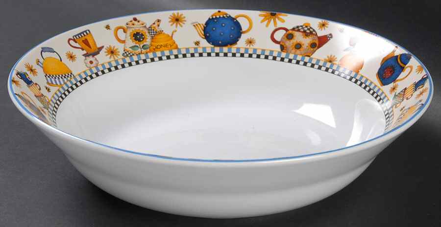 Tea Pots 9" Round Vegetable Bowl by Sakura-1