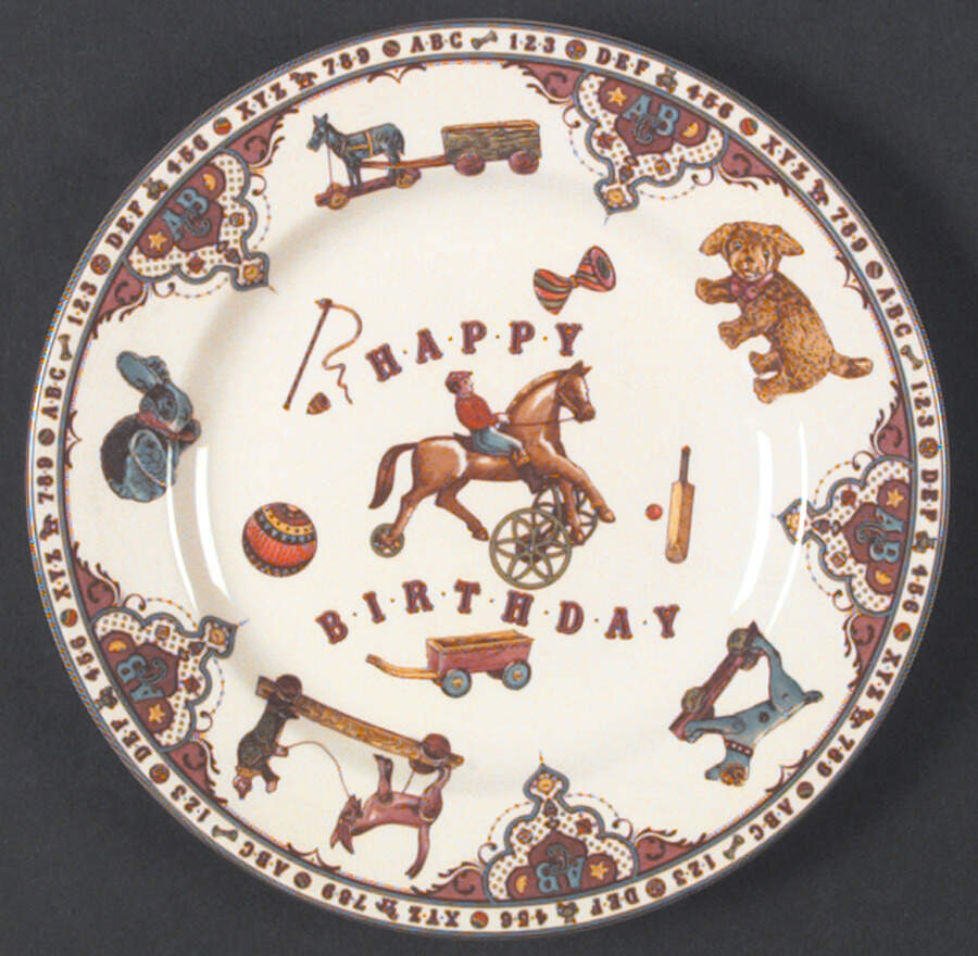 Edwardian Child Collection Multicolor Happy Birthday Plate by Spode-1