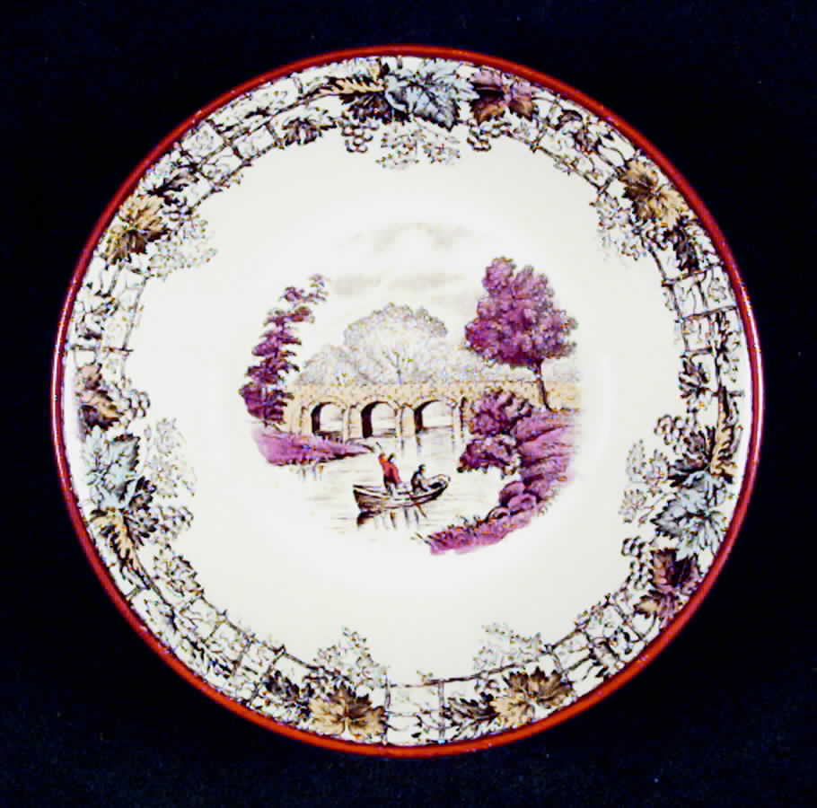 Byron Brown Multicolor (Red Trim) Fruit/Dessert (Sauce) Bowl by Spode-1