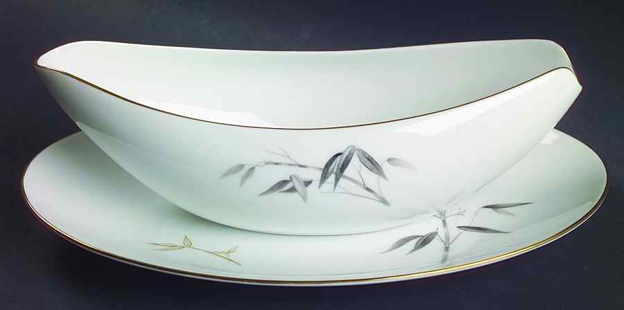 Bamboo Knight Gravy Boat & Underplate/Relish by Sango-1