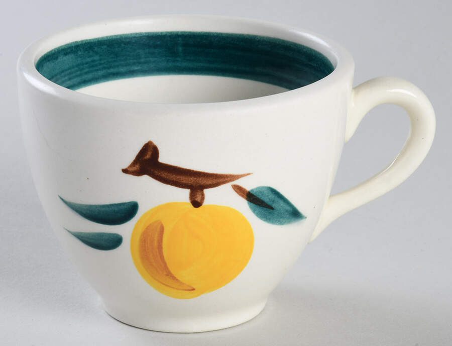Fruit (White Background, Not Carved) Flat Cup by Stangl-1