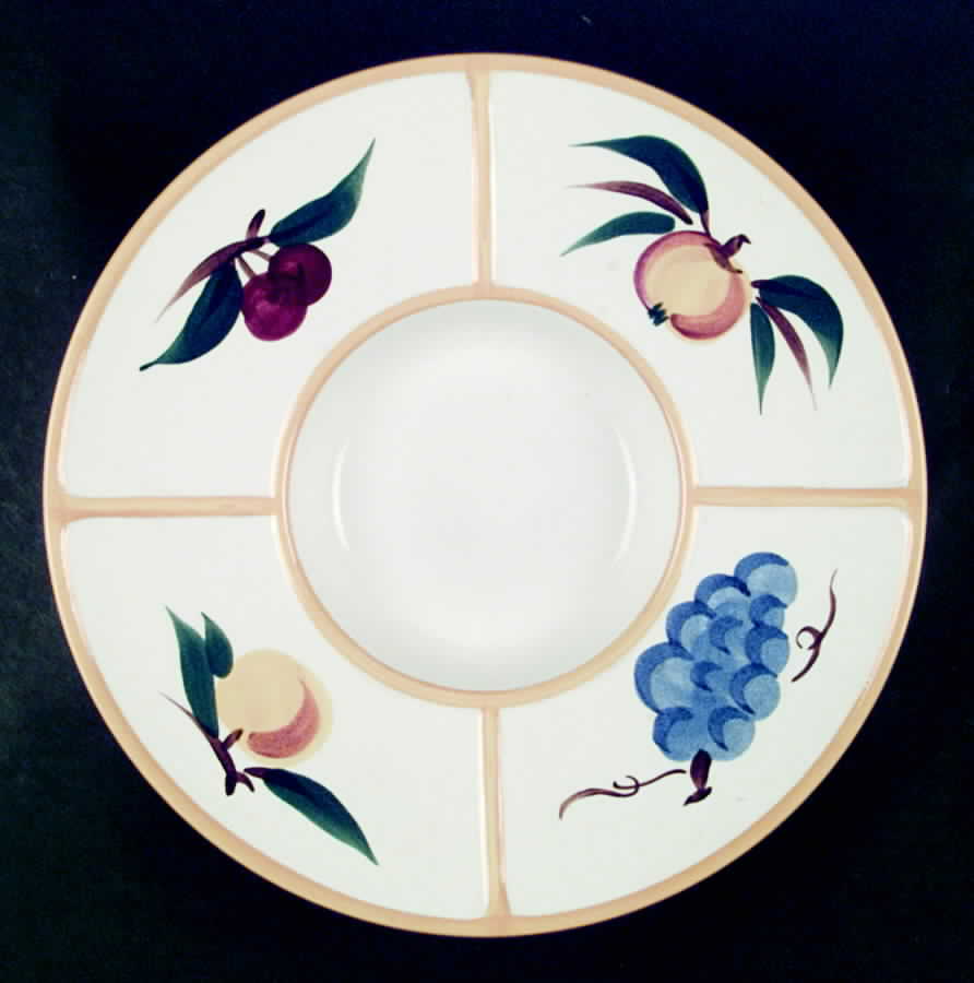 Fruit (White Background, Not Carved) 1 Piece Chip & Dip by Stangl-1