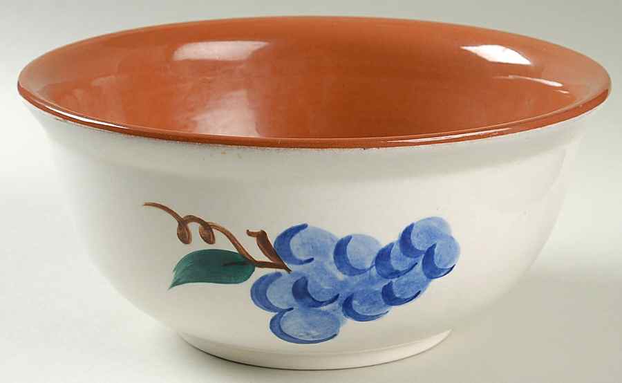 Fruit (White Background, Not Carved) 9" Mixing Bowl by Stangl-1